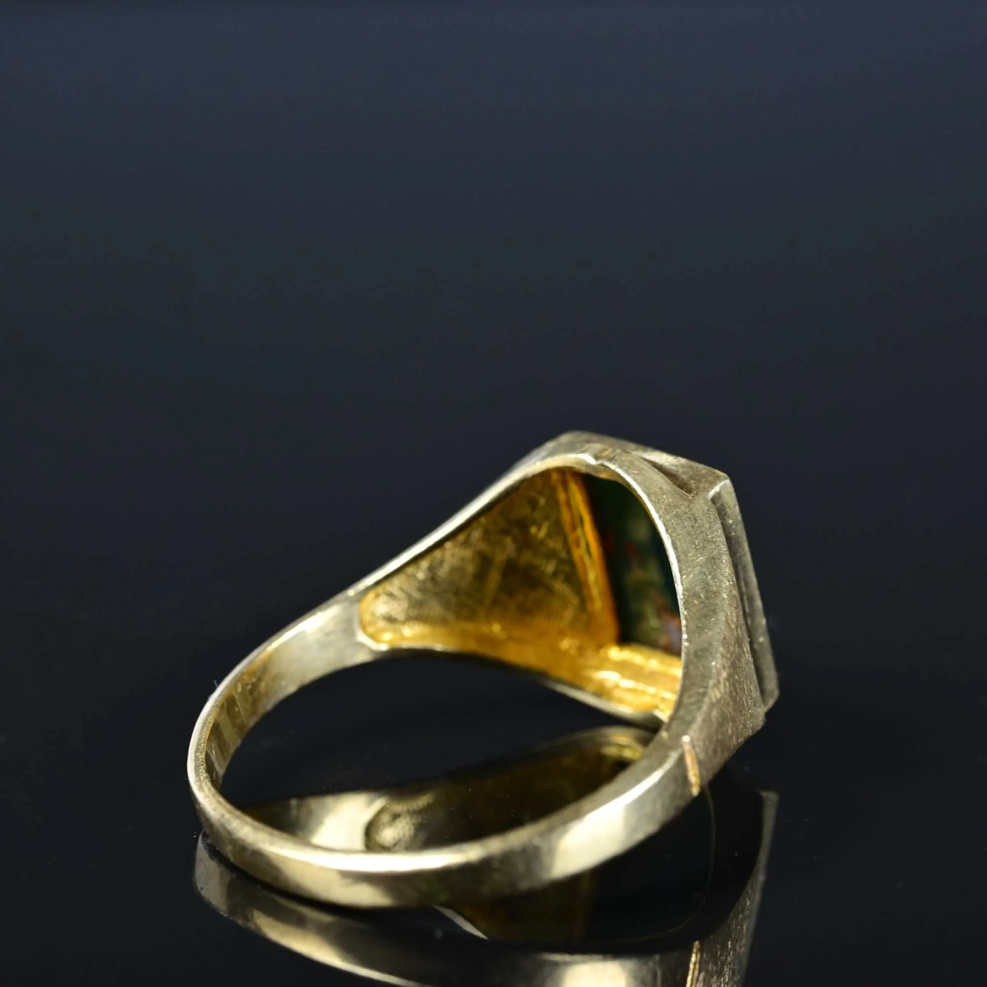 Vintage Bloodstone Signet Ring in 10K Gold