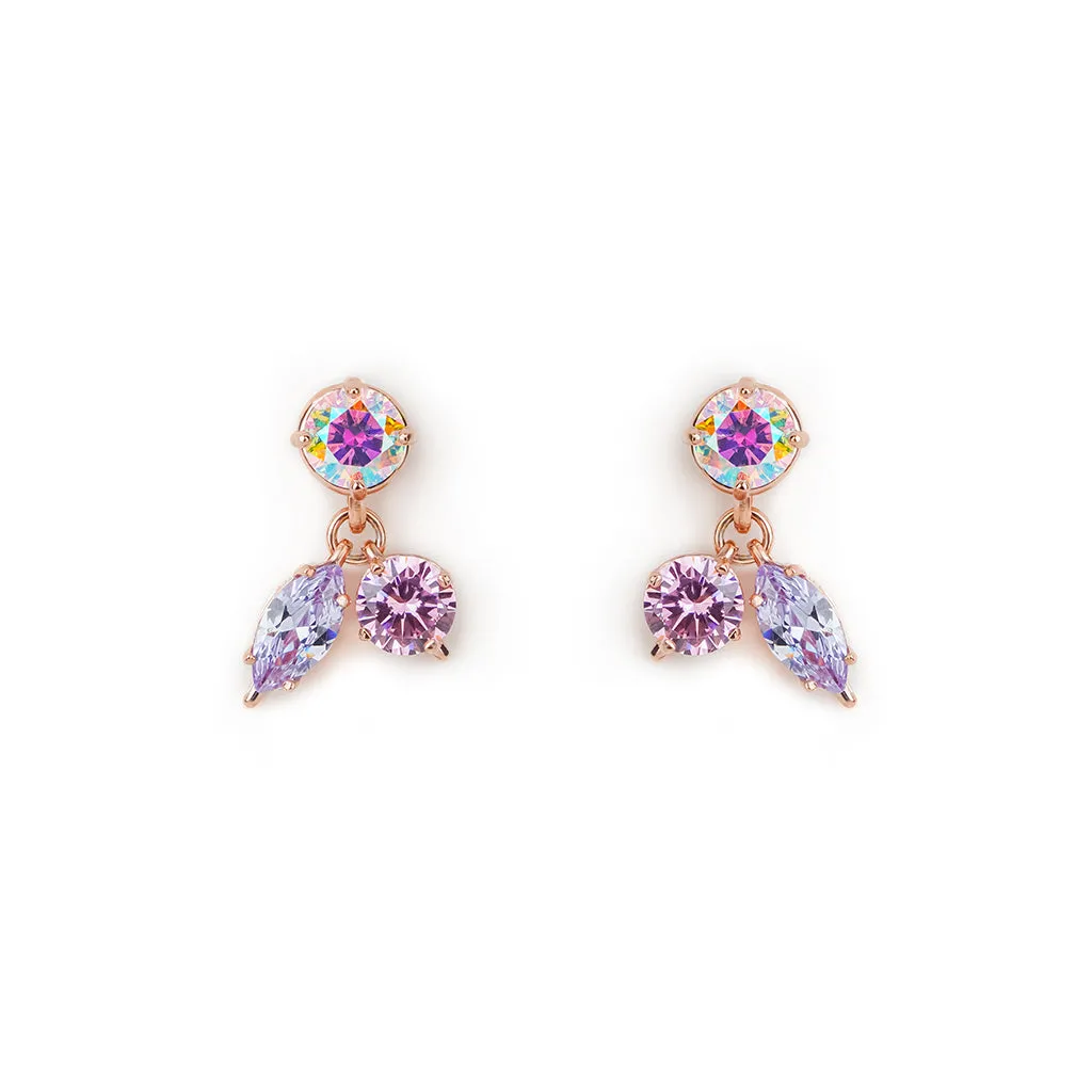 Willow Stud Earrings [Unicorn/Lavender/Pink gems]