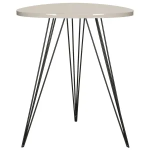 Wolcott Retro Mid-Century Lacquer Side Table - Taupe/Black