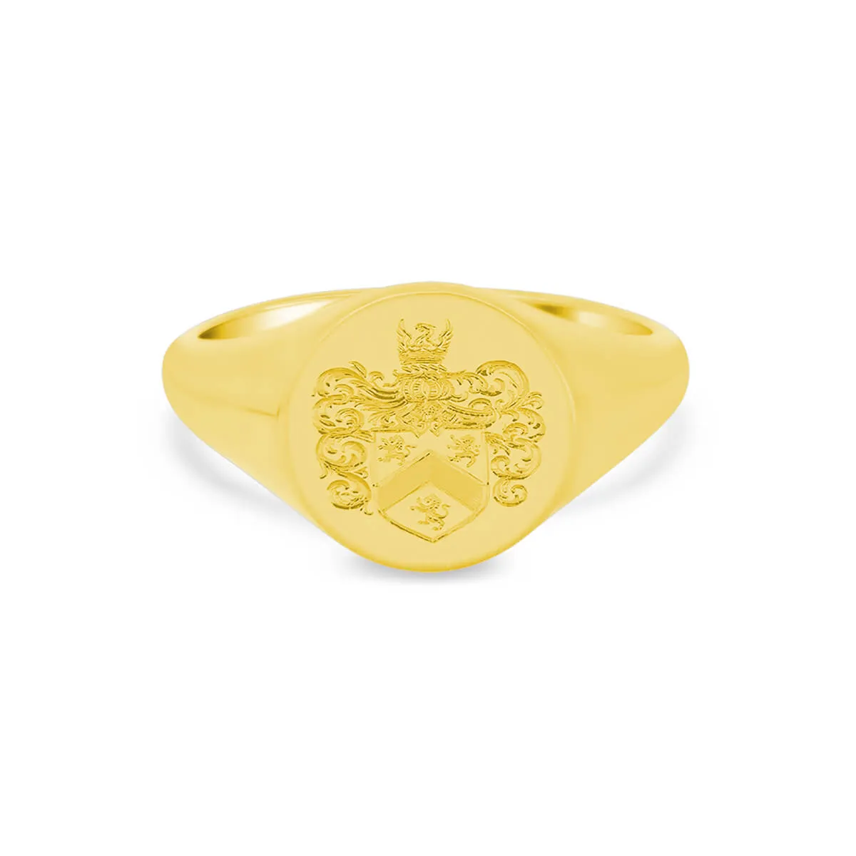 Women's Round Signet Ring - Medium - Hand Engraved Family Crest / Logo