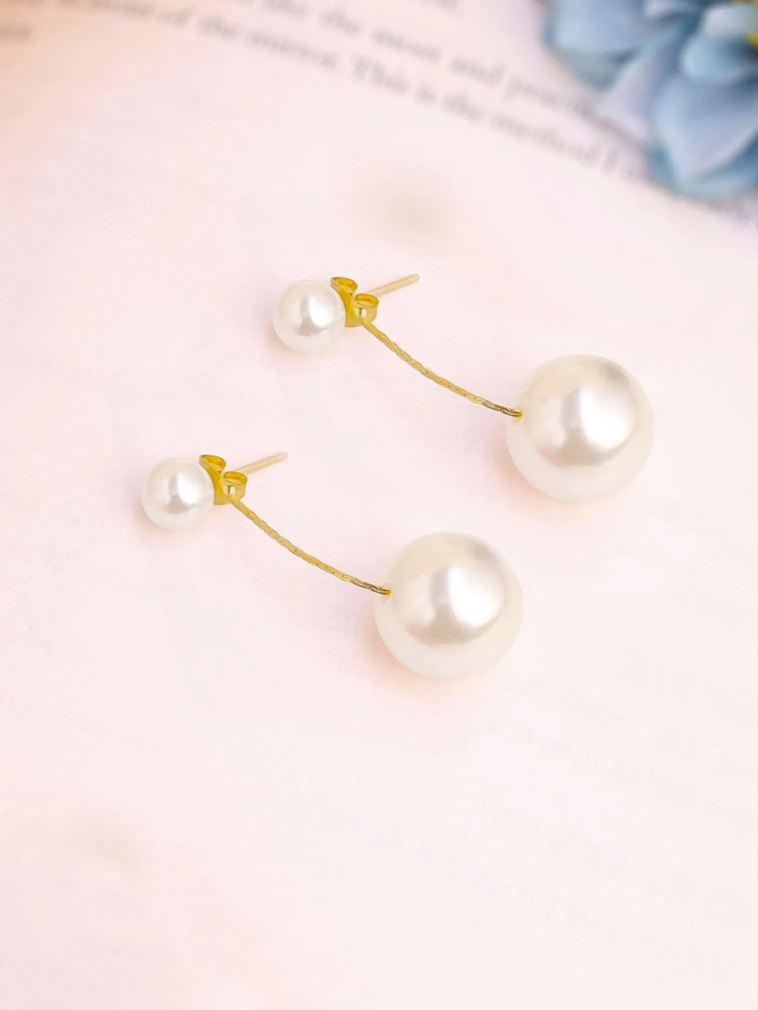 Yellow Chimes Pearl Drop Earrings For Women | Fashion Women Earrings | Gold Toned White Pearls Earrings For Girls | Birthday Gift for Girls Anniversary Gift for Women