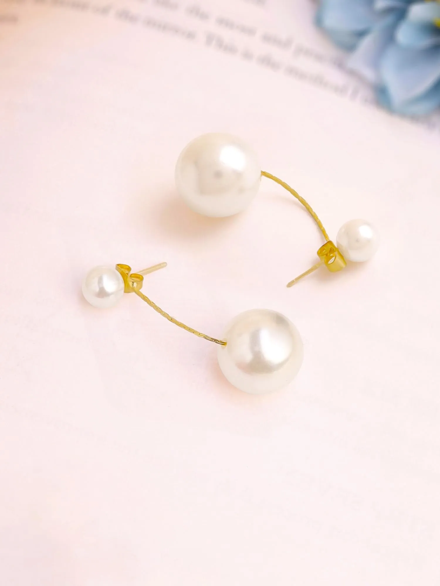 Yellow Chimes Pearl Drop Earrings For Women | Fashion Women Earrings | Gold Toned White Pearls Earrings For Girls | Birthday Gift for Girls Anniversary Gift for Women