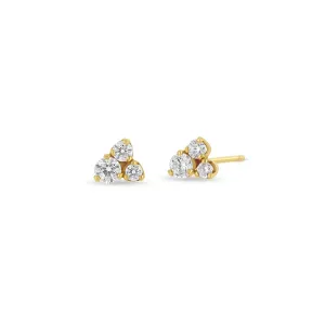 Zoë Chicco 14K Yellow Gold Large Mixed Diamond Trio Studs