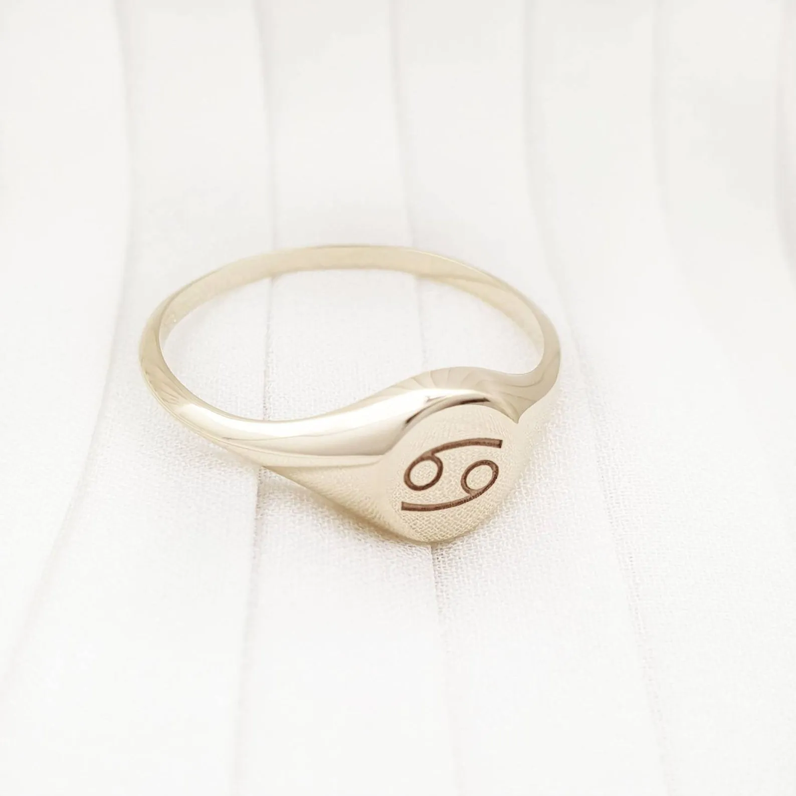 Zodiac custom initial ring