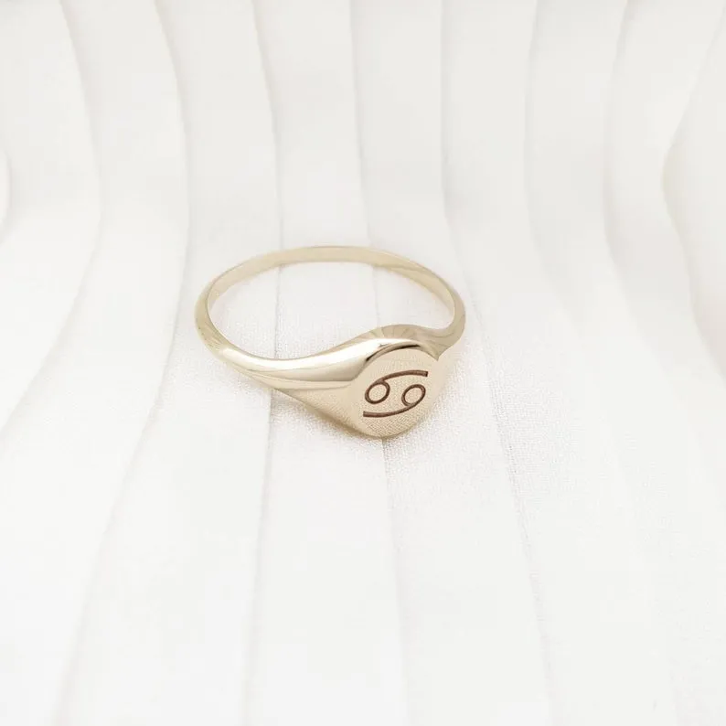 Zodiac custom initial ring